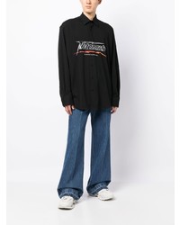 Chemise à manches longues imprimée noire Vetements