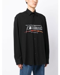 Chemise à manches longues imprimée noire Vetements