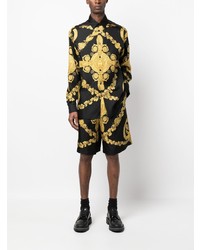 Chemise à manches longues imprimée noire Versace