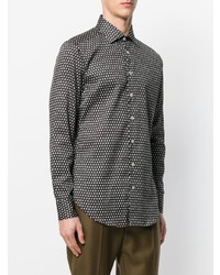 Chemise à manches longues imprimée noire Etro