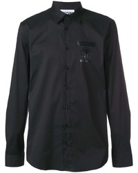 Chemise à manches longues imprimée noire Moschino