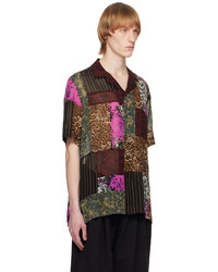 Chemise à manches longues imprimée noire Dries Van Noten