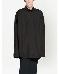 Chemise à manches longues imprimée noire Balenciaga