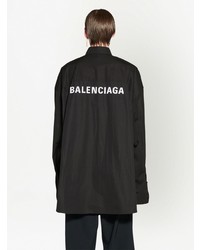 Chemise à manches longues imprimée noire Balenciaga