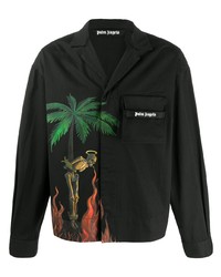 Chemise à manches longues imprimée noire Palm Angels