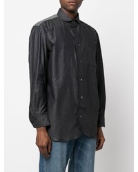 Chemise à manches longues imprimée noire Junya Watanabe MAN