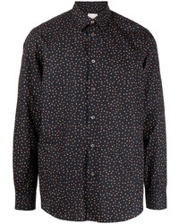 Chemise à manches longues imprimée noire Paul Smith