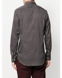 Chemise à manches longues imprimée noire Etro