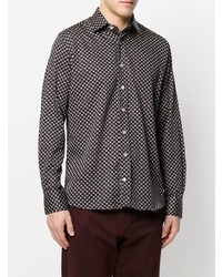 Chemise à manches longues imprimée noire Etro