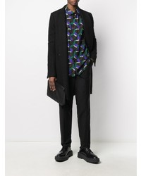 Chemise à manches longues imprimée noire Issey Miyake Men