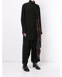 Chemise à manches longues imprimée noire Yohji Yamamoto