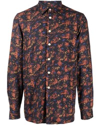 Chemise à manches longues imprimée noire PS Paul Smith