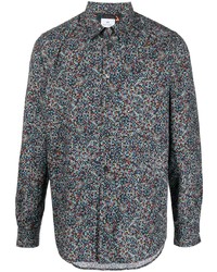 Chemise à manches longues imprimée noire PS Paul Smith