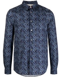 Chemise à manches longues imprimée noire PS Paul Smith