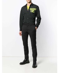 Chemise à manches longues imprimée noire DSQUARED2