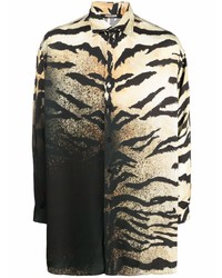 Chemise à manches longues imprimée noire Roberto Cavalli