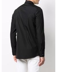 Chemise à manches longues imprimée noire Alexander McQueen