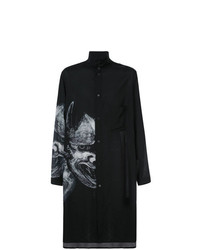 Chemise à manches longues imprimée noire Yohji Yamamoto