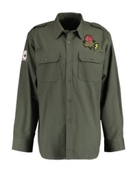 Chemise à manches longues imprimée olive 12 Midnight