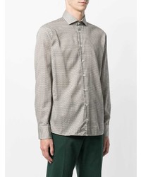 Chemise à manches longues imprimée olive Etro