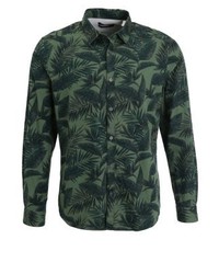 Chemise à manches longues imprimée olive Esprit