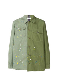 Chemise à manches longues imprimée olive John Elliott