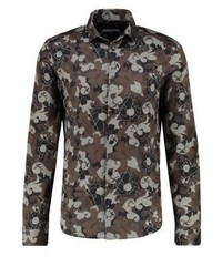 Chemise à manches longues imprimée olive Versace