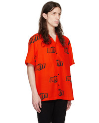 Chemise à manches longues imprimée orange Ksubi