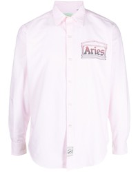 Chemise à manches longues imprimée rose Aries