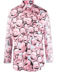 Chemise à manches longues imprimée rose Comme Des Garcons SHIRT