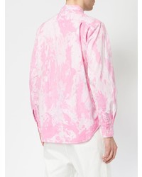 Chemise à manches longues imprimée rose Comme Des Garcons Homme Plus