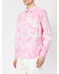 Chemise à manches longues imprimée rose Comme Des Garcons Homme Plus