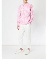 Chemise à manches longues imprimée rose Comme Des Garcons Homme Plus