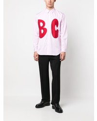 Chemise à manches longues imprimée rose Comme Des Garcons SHIRT