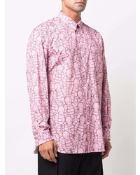 Chemise à manches longues imprimée rose Comme Des Garcons SHIRT