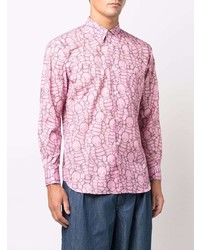 Chemise à manches longues imprimée rose Comme Des Garcons SHIRT