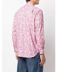 Chemise à manches longues imprimée rose Comme Des Garcons SHIRT