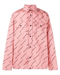 Chemise à manches longues imprimée rose Diesel