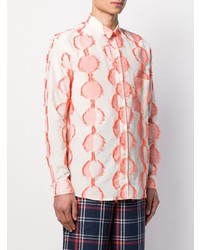 Chemise à manches longues imprimée rose Henrik Vibskov