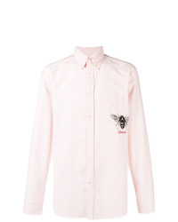 Chemise à manches longues imprimée rose Gucci