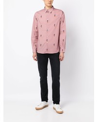 Chemise à manches longues imprimée rose PS Paul Smith