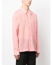 Chemise à manches longues imprimée rose Séfr