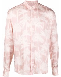 Chemise à manches longues imprimée rose Laneus