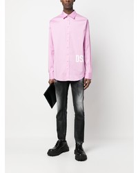 Chemise à manches longues imprimée rose DSQUARED2