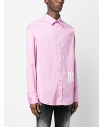 Chemise à manches longues imprimée rose DSQUARED2