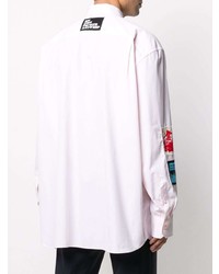 Chemise à manches longues imprimée rose Raf Simons