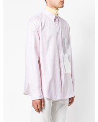 Chemise à manches longues imprimée rose Raf Simons