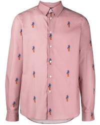 Chemise à manches longues imprimée rose PS Paul Smith