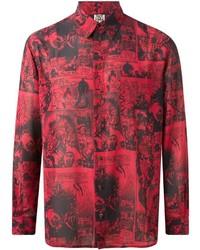 Chemise à manches longues imprimée rouge Jean Paul Gaultier