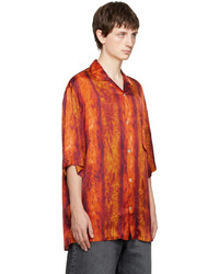 Chemise à manches longues imprimée rouge Acne Studios